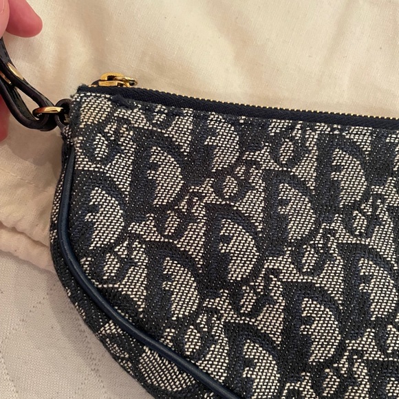 Blue Vintage Dior Saddle Pochette - Picture 8 of 9